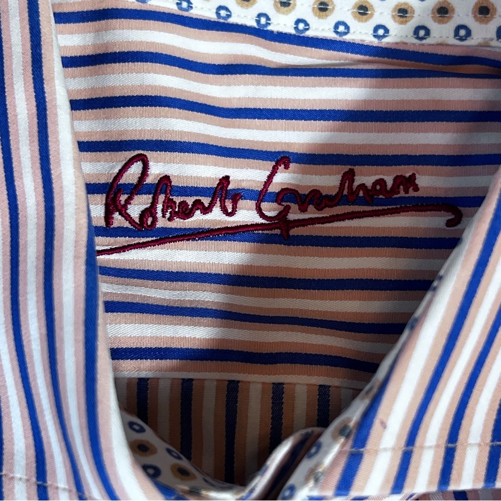 Robert Graham Blue and Pink Dress Shirt